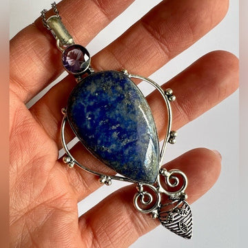 925 Third Eye Chakra Lapis Lazuli Pendant Necklace