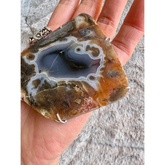 925 Stunning Massive AGATE SLAB Necklace Pendant