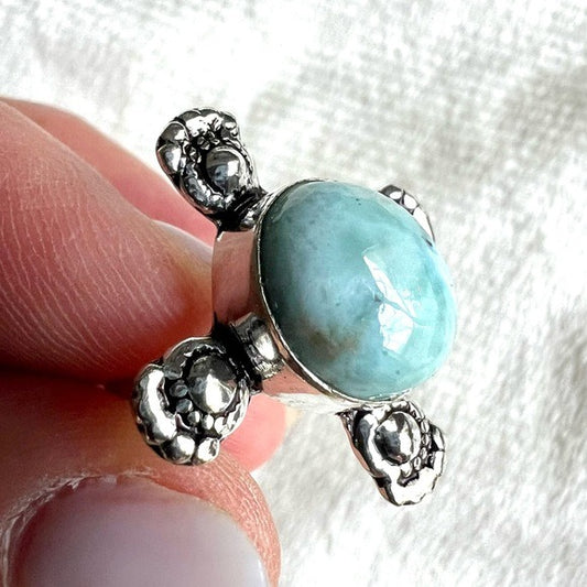 925 Calming Caribbean Larimar Ring 7