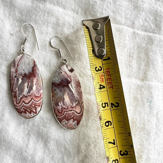 925 Mexican Crazy Lace Agate Earrings