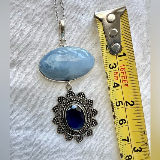 925 HIGH⚡️VIBE Owyhee Opal Chandelier Pendant Necklace