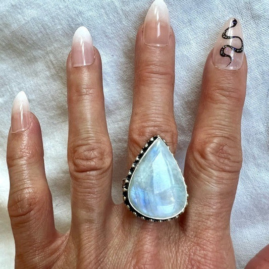 925 OMG Divinity FLASH MOONSTONE Ethereal Ring 7