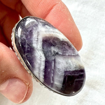 925 Dream Amethyst Large Chevron Ring Sz 11