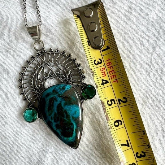 925 Personal Power Chrysocolla Pendant Necklace