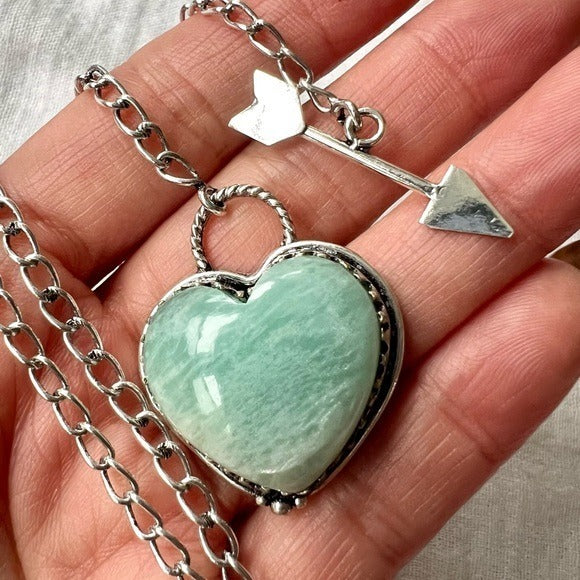 925 Love + Peace Amazonite Toggle Necklace Pendant