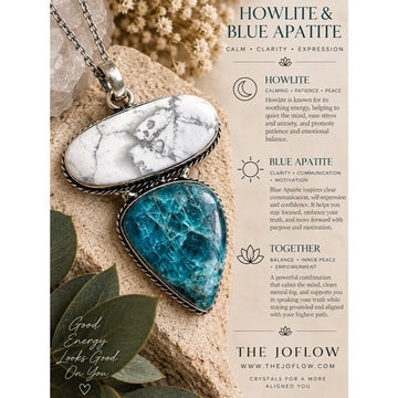 925 Calming Howlite + Blue Apatite Pendant Necklace