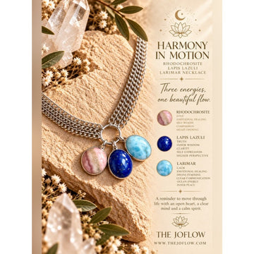 925 Triple Harmony Larimar, LAPIS LAZULI, Rhodocrosite Pendant Necklace