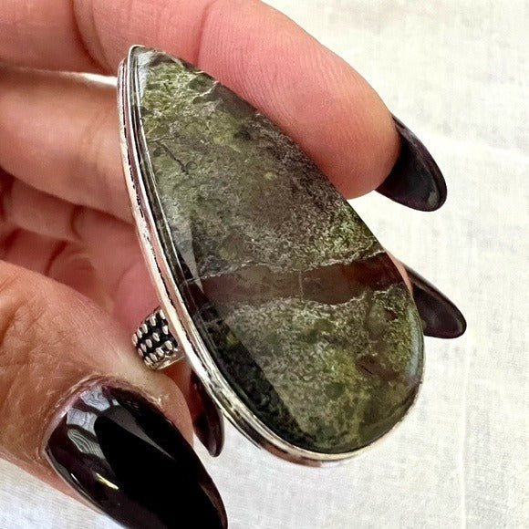 925 Kundalini Dragons Blood Bloodstone Ring 8