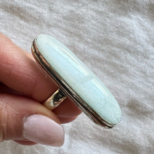 925 Psychic Intuition Long Hememorphite Ring 6.75