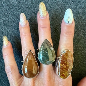 925 You Choose! Agate or Jasper Ring - All size 9