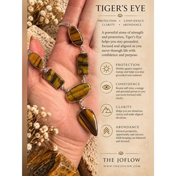 925 Courage Stone Tigers Eye 6 Stone Necklace