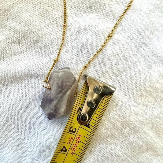 18k gold plated DT Amethyst Bullet Pendant Necklace