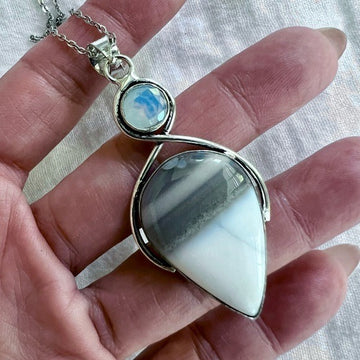 925 HIGHVIBE Owyhee Opal + Opalite Necklace Pendant