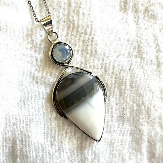 925 HIGHVIBE Owyhee Opal + Opalite Necklace Pendant