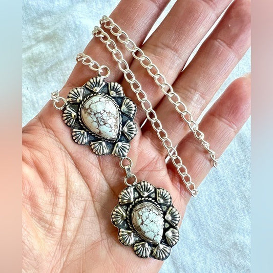 925 Double WILD HORSE Jasper Magnesite Necklace
