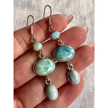 925 Choose from 4! Caribbean LARIMAR Dangle Earrings!