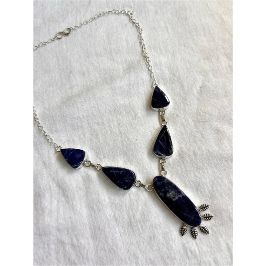 926 Indigo Nomad Spiritual Sodalite 5 Stone Necklace