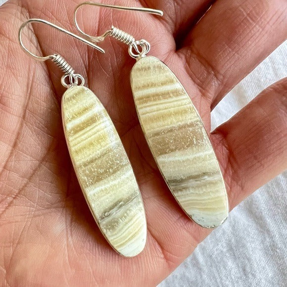 925 Blonde Laguna Lace Calcite Earrings
