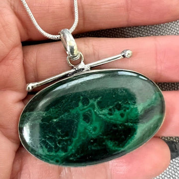 925 Heart Activation Malachite Necklace Pendant