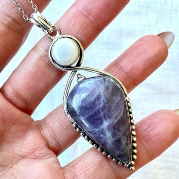 925 Enlightenment Amethyst + Pearl Necklace Pendant