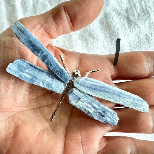 Chakra Alignment Raw Kyanite Dragonfly Figurine