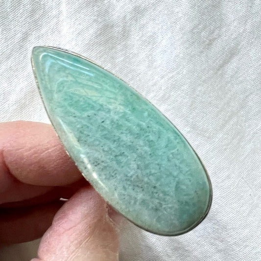 925 HUGE! Peacemaker AMAZONITE Ring 6.5