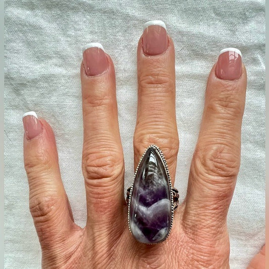 925 Chevron Dream Amethyst Ring 9