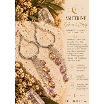 925 Balance of Duality Ametrine Long Dangle Earrings