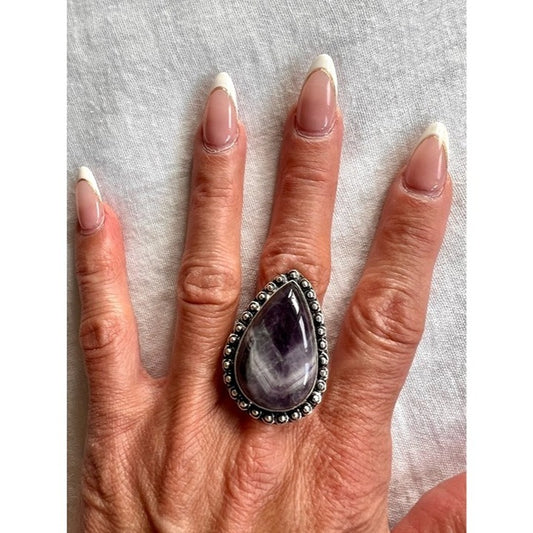 925 Chevron Dream Amethyst Ring 8