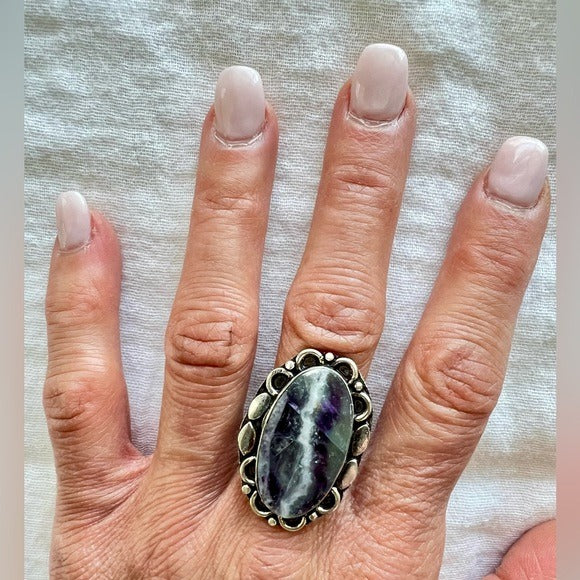 925 Crown Chakra Amethyst Ring 8