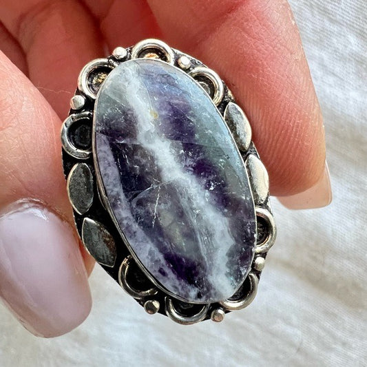 925 Crown Chakra Amethyst Ring 8