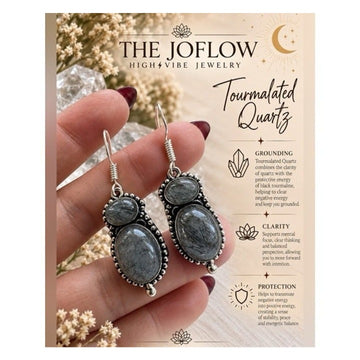 925 Protection Tourmalated Quartz Earrings