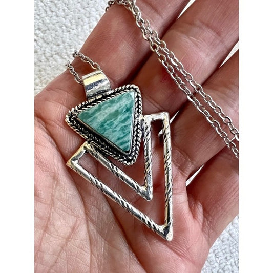 925 Heart EXPANSION Amazonite Arrow Pendant Necklace