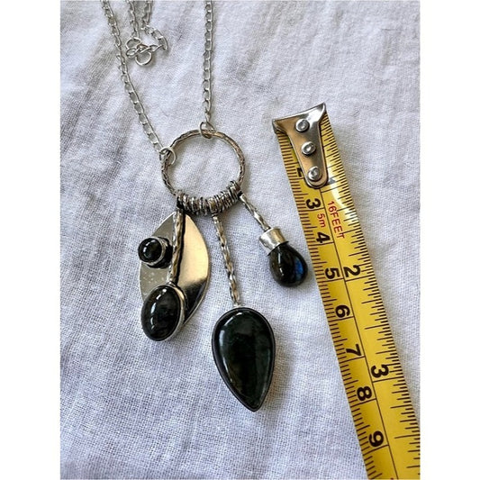 925 Festival Flash Labradorite Charm Necklace