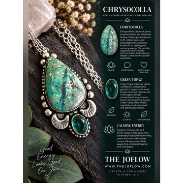 925 Personal Power Chrysocolla + Emerald Topaz Pendant Necklace