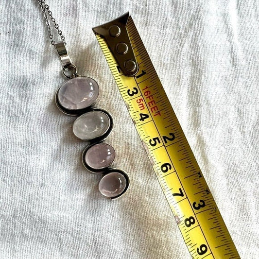 925 Self Love Rose Quartz Totem Necklace Pendant