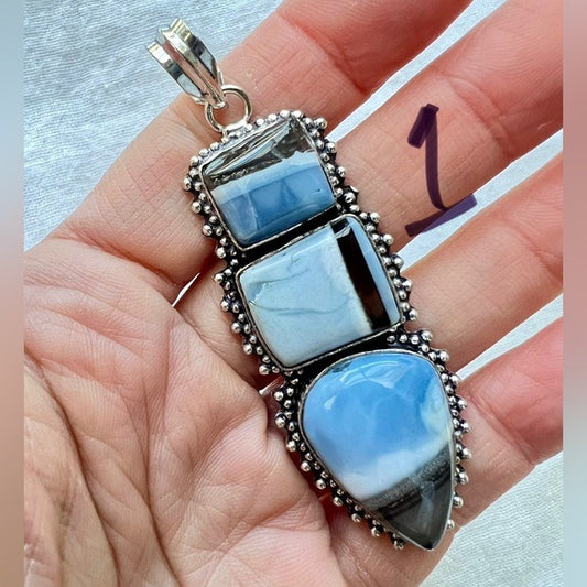 925 HIGH⚡️VIBE Triple Owyhee Opal Pendant Necklace