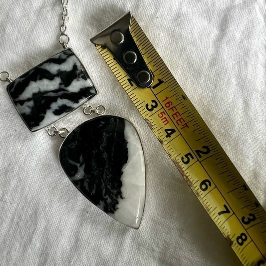 925 Double WILD Buffalo Jasper Pendant Necklace