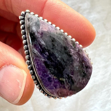 925 Transformation 3rd Eye Charoite Ring 9.75