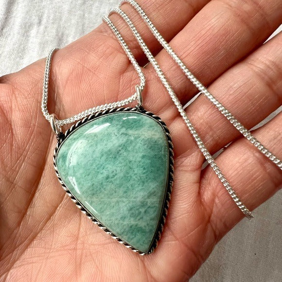 925 Peaceful ZEN Amazonite Necklace Pendant