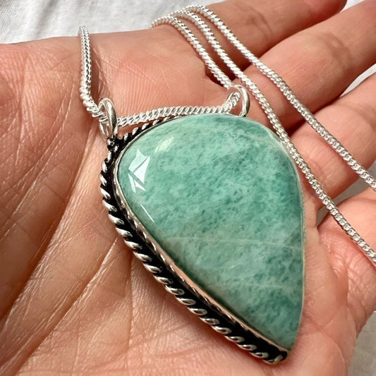 925 Peaceful ZEN Amazonite Necklace Pendant