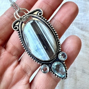 925 HIGH⚡️VIBE Peruvian Owyhee Opal Pendant Necklace